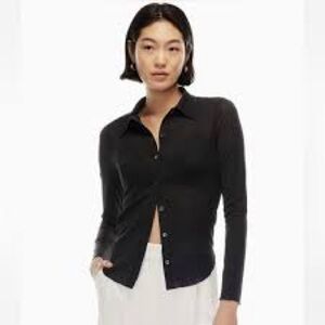 Aritzia Wilfred Black Pose Longsleeve Top